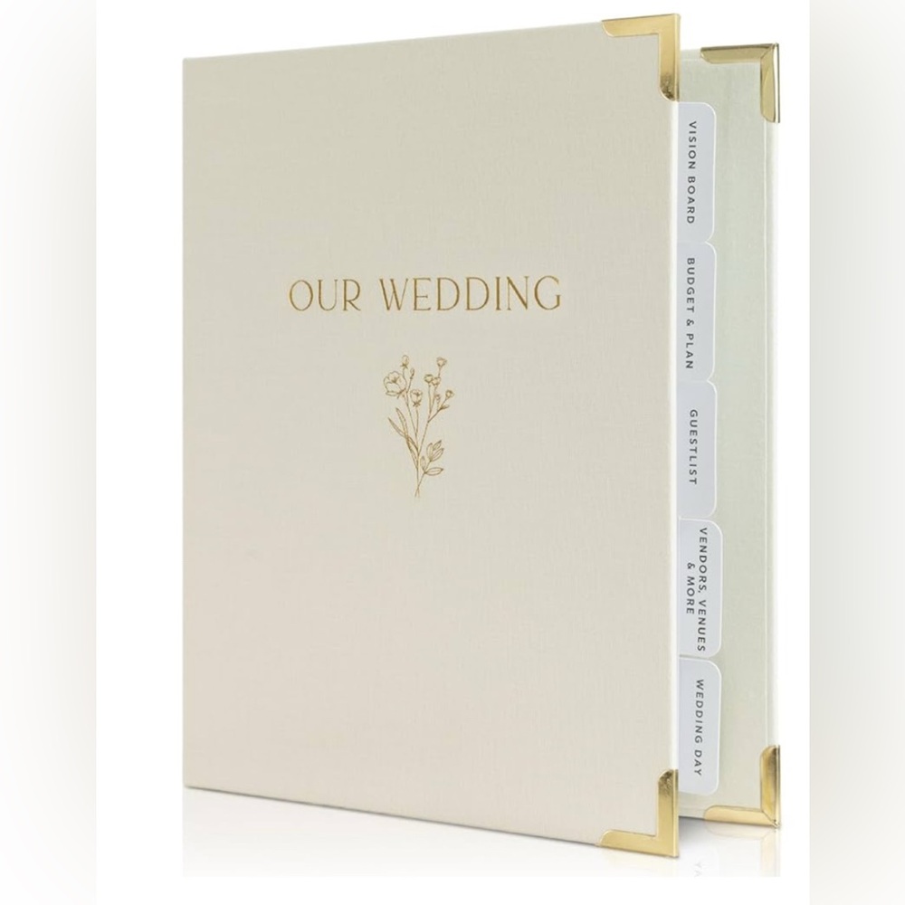 Linen Wedding Planner Book And Organizer - Binder Perfect To Plan Your Big Day!
